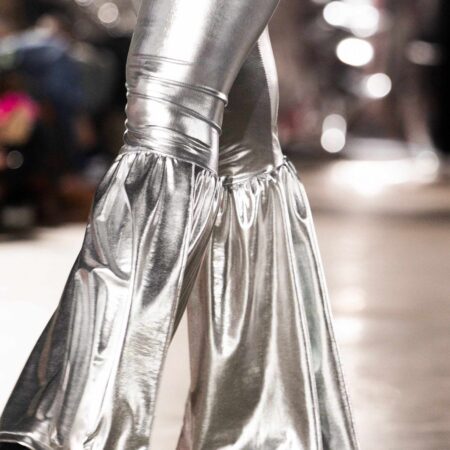 Goddess bell bottom pants silver