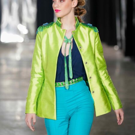 Peacock jacket by Indica Boutique NYFW