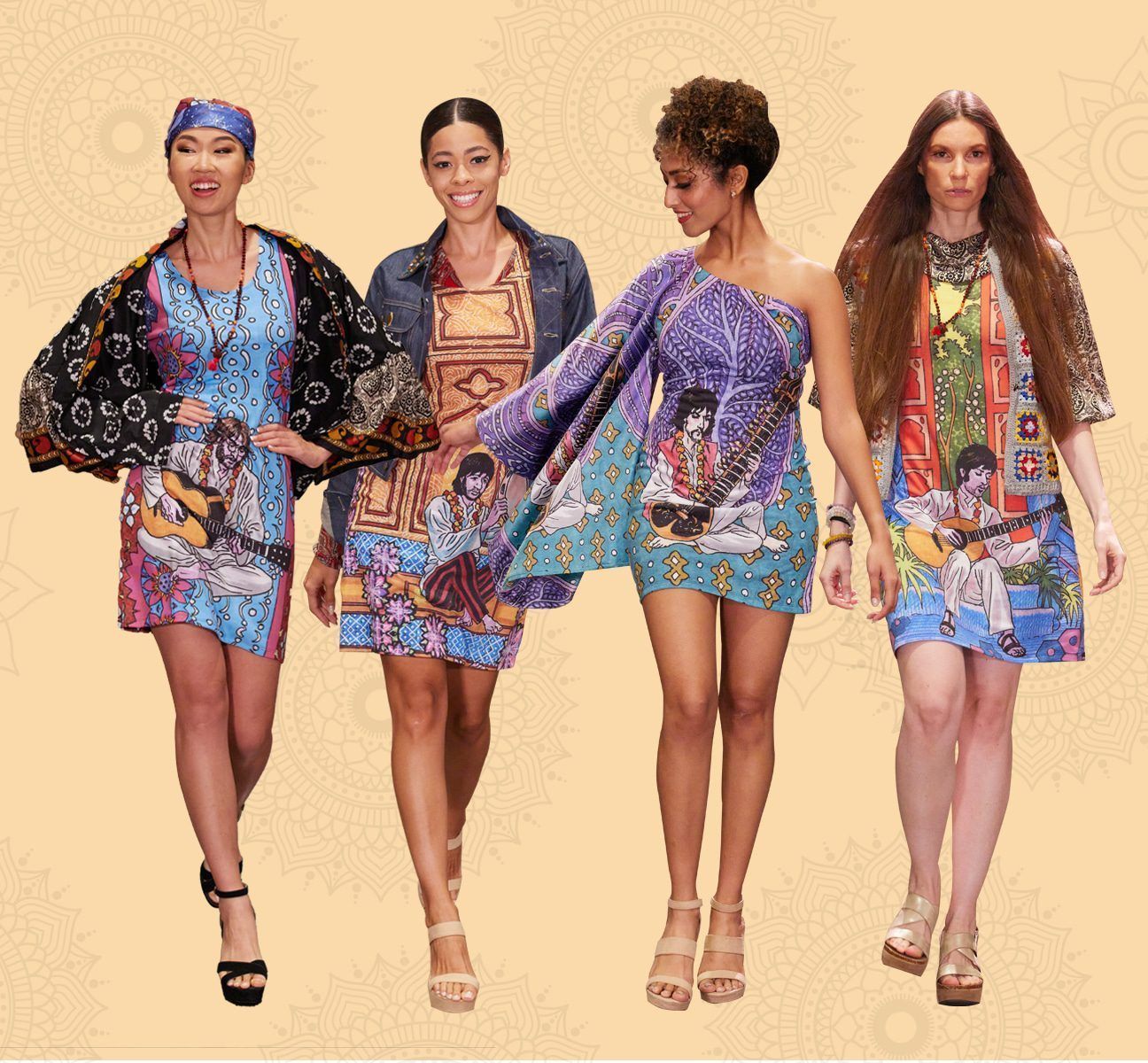 The Fab Four Dresses' LIMITED EDITION Collection by Indica Boutique. As seen on New York Fashion Week.