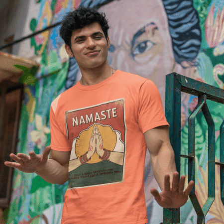 Namaste t-shirt in orange color 00
