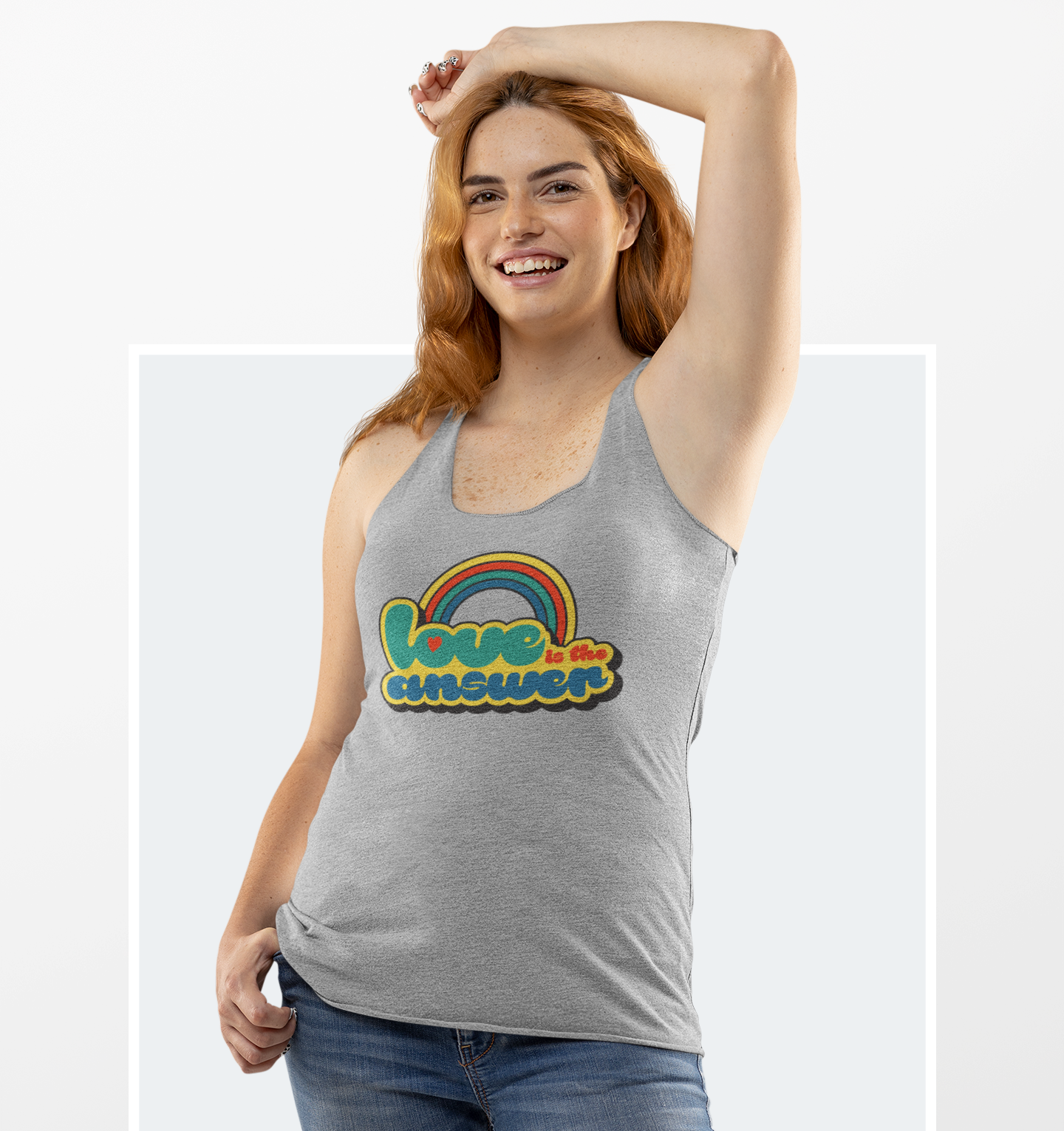 'Love is the Answer' Women's Groovy Tank Top - Image 3